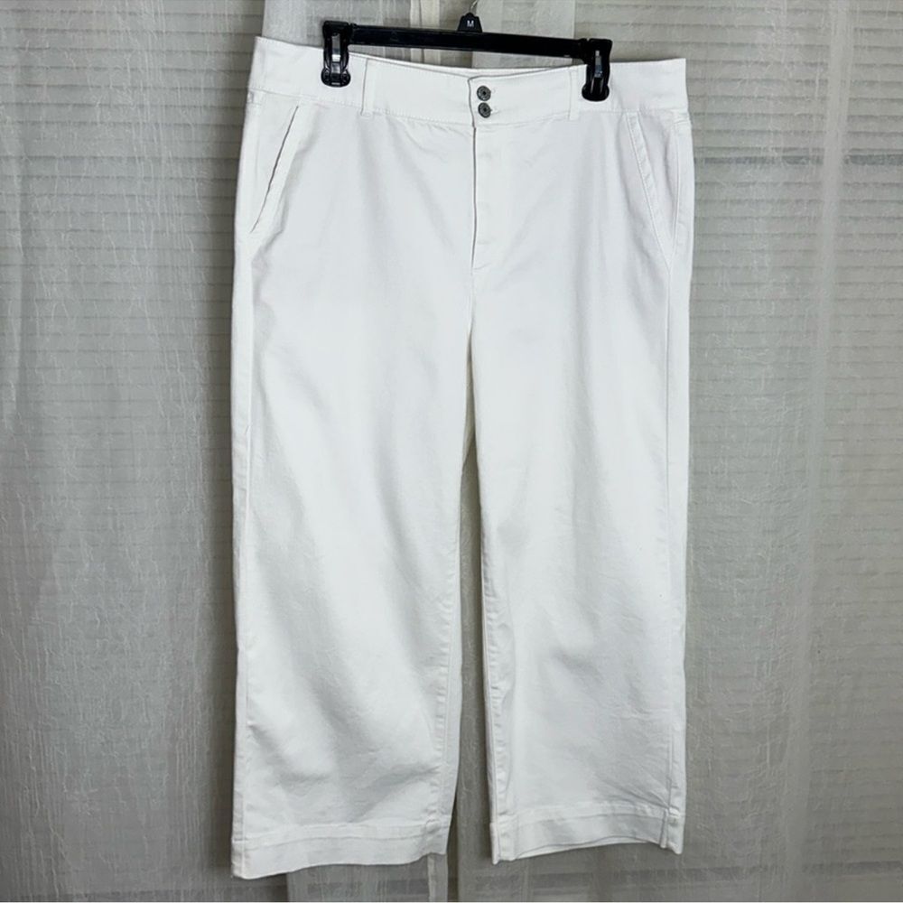 Talbots 14 Simply Flattering Collection White Wide Leg Crop Jeans